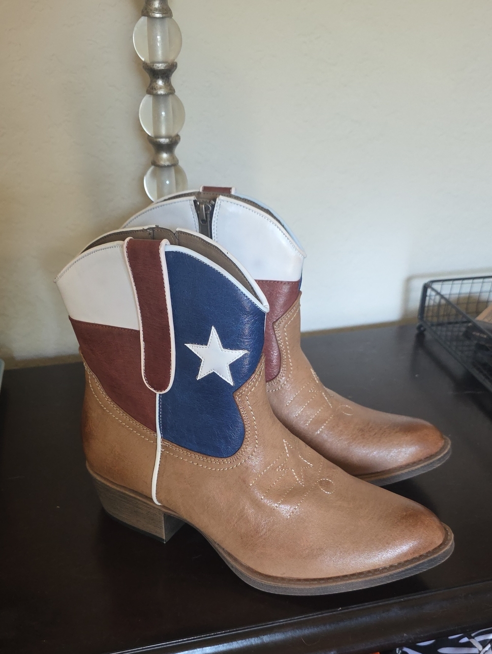 Coconuts by Matisse Brown Tan Red White Blue Star Western Ankle Boots